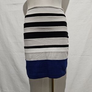 Express Black and Blue Striped Pencil Skirt Sz 2